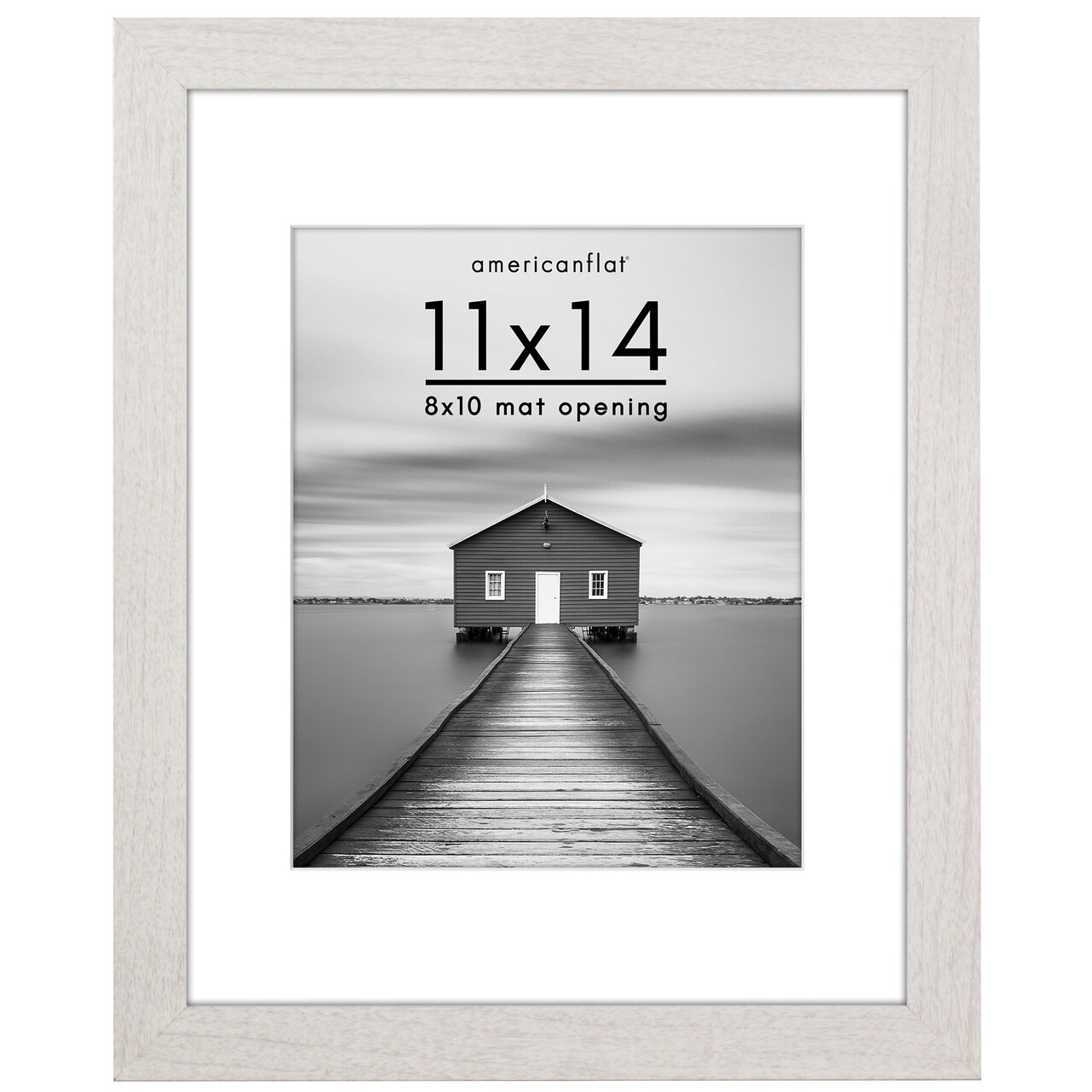 Americanflat Picture Frame with Wide Molding with Mat - Modern Wide Picture Frame - Plexiglass Cover - Hanging Hardware - Includes Easel